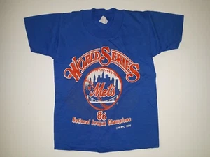 Vintage MLB New York Mets 1986 World Series National Champions Kids Shirt RARE - Picture 1 of 7