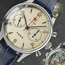 MEAGULL 1963 ZŁOTY ŁABĘDZIA DEKOLT SZAFIR X CIEMNONIEBIESKI Skórzany mechaniczny zegarek męski