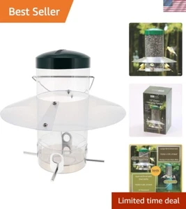 Squirrel-Proof Hanging Bird Feeder - Green, UV Resistant, Holds 4 lbs of Seed - Picture 1 of 9
