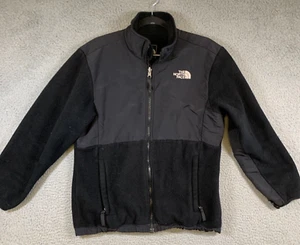 The North Face Girls Fleece Jacket Large 14 Black Denali Full Zip Coat Juniors - Picture 1 of 18