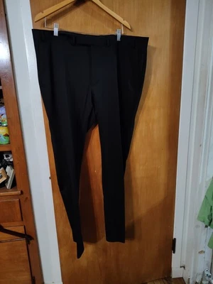 Pantalones de vestir negros Kenneth Cole Reaction para hombre 42x30 frente plano modernos negocios Foto 1 de 4