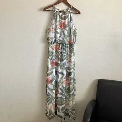 Maxi Vestido Connected Apparel Para Mujer 12P Petite 12 Sin Mangas Tropical Hawaiano Foto 1 de 4