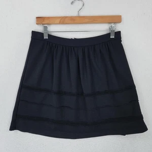 J Crew Skirt Womens 6 Dark Navy Blue Pleated A Line Mini Ponte Stretch - Picture 1 of 10