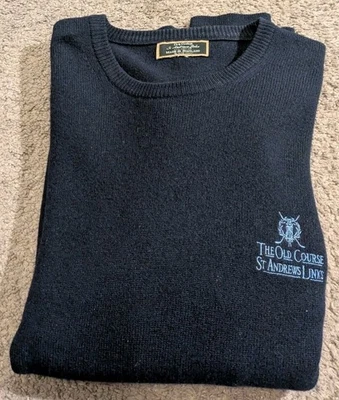 Peter Scott The Old Course St Anderws Links Wool Navy Golf Pullover Herren 48 - Bild 1 von 4