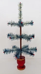 Vintage 1980's Blue Color 17" Feather Tree - Picture 1 of 13