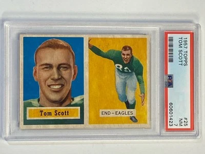 1957 Topps Football #25 Tom Scott PSA 7 Eagles - Image 1 of 2