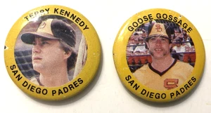 VTG San Diego Padres MLB Baseball Pin Buttons-Goose Gossage & Terry Kennedy - Picture 1 of 2