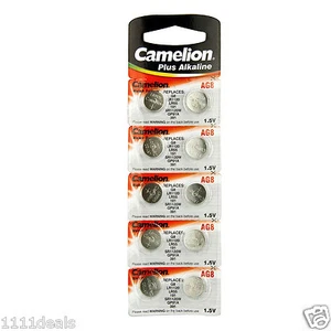 10 Pk Camelion AG8 LR1120 391 391A SR1120 LR55 Alkaline Button Cell Battery - Picture 1 of 2