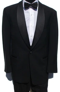 41S Mens Classic Black 1 Button Shawl Tuxedo Package Prom Wedding Formal Evening - Picture 1 of 3