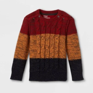Toddler Boys' Adaptive Cable Pullover Sweater - Cat & Jack 3T - Sensory Friendly - Picture 1 of 1
