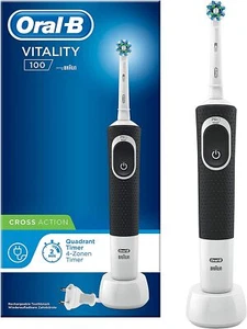 Oral-B Vitality 100 Spazzolino Elettrico Ricaricabile Braun, 1 Manico Nero - Foto 1 di 5