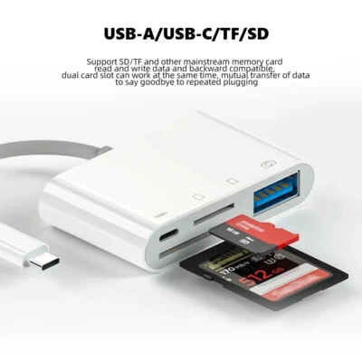 OTG Micro SD Card Reader for Samsung iPhone iPad Transfer Storage Photos Videos - Image 1 of 4