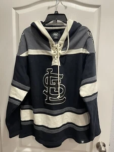 MLB St. Louis Cardinals Hockey Black White Gray Lacer Hoodie Large - Picture 1 of 7