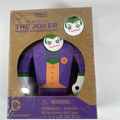 Colecionáveis oficiais da DC Comics The Joker figura de madeira pintada Lootcrate - Imagem 1 de 4