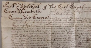 DOCUMENTO VITELA INGLÉS 1677 Firmado Juez Thomas Newman * VOLUNTAD de George Bell - Imagen 1 de 5