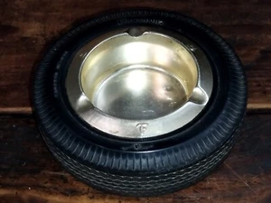 VINTAGE VECCHIO RARO PNEUMATICO FIRESTONE ARGENTINA POSACENERE ANNUNCIO GOMMA E RUOTA METALLO - Foto 1 di 12