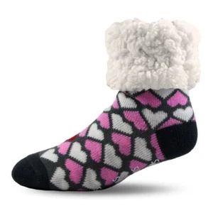 Pudus Unisex Classic Slipper Socks - Valentine Hearts - Picture 1 of 6