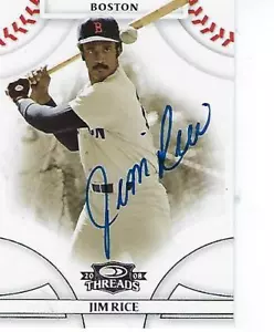 JIM RICE SIGNED 2009 DONRUSS THREADS #11 - BOSTON RED SOX - Picture 1 of 1