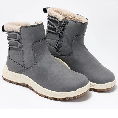 LI NING Stivaletti donna Khombu idrorepellenti grigio Sarah taglia 6 sherpa nuovi con etichette