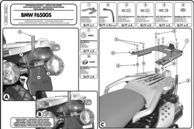 Attacco posteriore specifico BMW F 650 GS 2004 2005 2006 2007  SR685 GIVI Foto 1 de 4