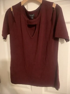 Camisa Bold Elements corte a curva extra grande granate Foto 1 de 4