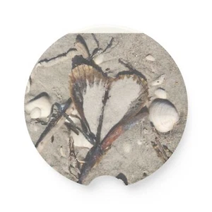 Heart shaped Pen shell Soapstone Car Coaster - Picture 1 of 8