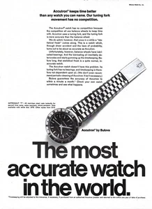 VINTAGE 1969 Acutron by Bulova Uhr Druck Anzeige - Bild 1 von 1