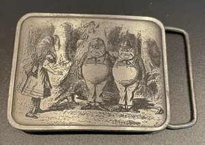 Tweedledee Tweedledum Alice Abenteuer Wunderland Buch 70er Vintage Gürtelschnalle - Bild 1 von 2