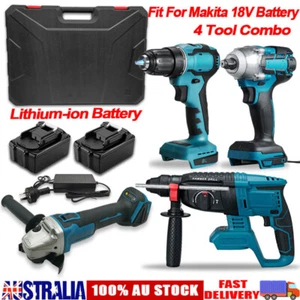 Cordless Brushless 8 Pcs Combo Kit Drill Angle Grinder Impact Wrench Hammer Tool - Picture 1 of 24