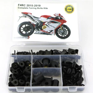 Fit For MV Agusta F4RC 2015 2016 2017 2018 2019 Steel Fairing Bolts Kit Black - Picture 1 of 11