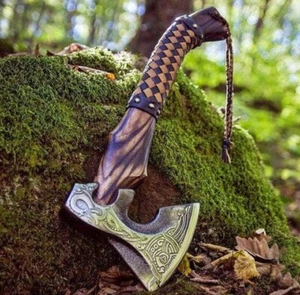 Hacha Vikinga Ragnar Acero Carbono Forjado Personalizado Hecho a Mano Batalla Mano Tomahawk Regalo - Imagen 1 de 8