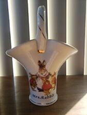 The World of Beatrix Potter Peter Rabbit Benjamin Bunny Porcelain Basket Vase