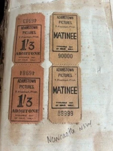 Adamstown PicturesNewcastle 1930s/40s unused theatre tickets. Vintage - RARE (4) - Picture 1 of 1
