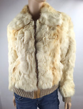 Vintage 1970's Women's Rabbit Fur Bomber Jacket Size Small