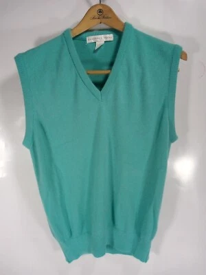 Vintage Geoffrey Beene Sweater Vest Turqouise Green Men's M Acrylic Made In USA! - Image 1 of 4