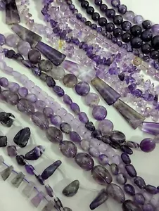 Amethyst Gemstone Beads, Choose Your Shape And Size - Picture 1 of 35