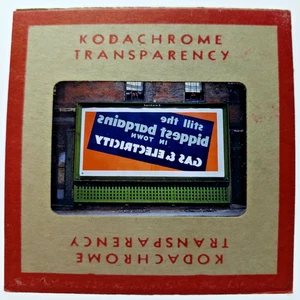 Kodachrome Red Border Slide | *1949* CINCINNATI GAS + ELECTRIC Billboard Sign Ad - Picture 1 of 3