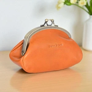 Gianni Conti hellbraune italienische Leder-Geldbörse mit zwei Abschnitten und Clipverschluss in Schachtel 9408092 - Bild 1 von 8