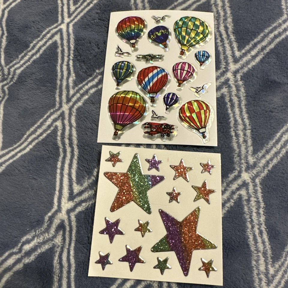 Máquina expendedora de pegatinas vintage globos prismáticos de aire caliente estrellas brillantes Foto 1 de 1