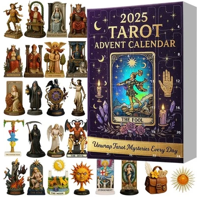 2025 Tarot Advent Calendar 24 Days Collectible Tarot Pendants Countdown Gift - Image 1 of 4