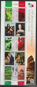 Japan    2016    Sc #4026   Japan-Italy Diplomatic Relations   S-10    MNH - Picture 1 of 1