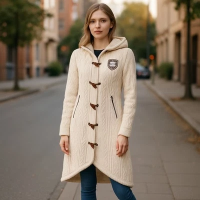 Bergans of Norway 1928 Bergfrue Lady Coat XS Wool Blend Hooded Toggle Front - Image 1 of 4