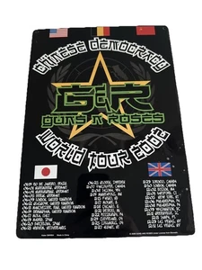 Guns N Roses~Chinese Democracy World Tour 2002~Tin Sign~approx 8" X 11" - Picture 1 of 4
