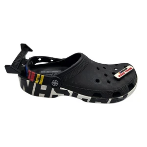 Crocs Adult NASCAR Classic Clogs Unisex Mens 7 Womens 9 Black Racecar Shoes - Picture 1 of 13