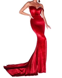 Portia&scarlett velvet sweetheart neck long gown size 2 - Picture 1 of 3