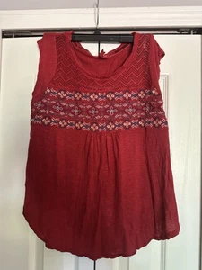 Women's Jrs Red Camel Orange Blue Gray White Embroidered Spaghetti Strap Shirt - Picture 1 of 5