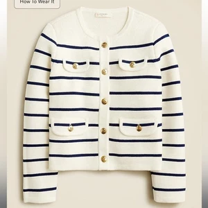 Crewcuts Girls' Emilie sweater lady jacket in stripe M - Picture 1 of 4