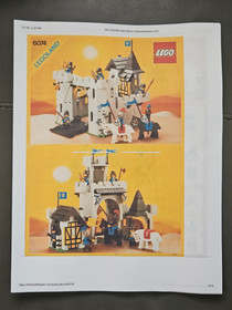 Vintage LEGO Castle: Black Falcon's Fortress (6074) Printed Instructions -NO BOX