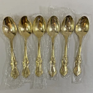 Reed & Barton vergoldet Golden Marlborough Edelstahl 6 x Dessert Suppenlöffel - Bild 1 von 20