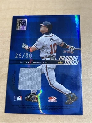 Camiseta deportiva Donruss Elite Pass The Torch Chipper Jones Dale Murphy 2004 azul/50 Foto 1 de 4